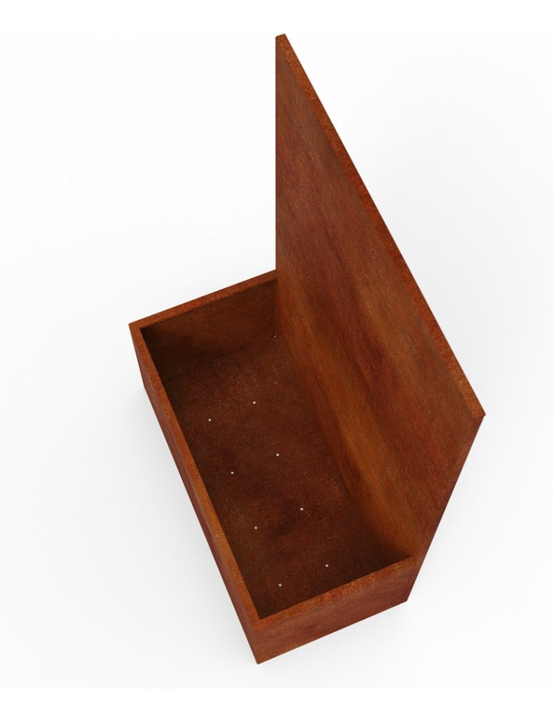 Jardinière avec panneau métal Acier Corten Premium H.180 cm - madecoupesurmesure - 4