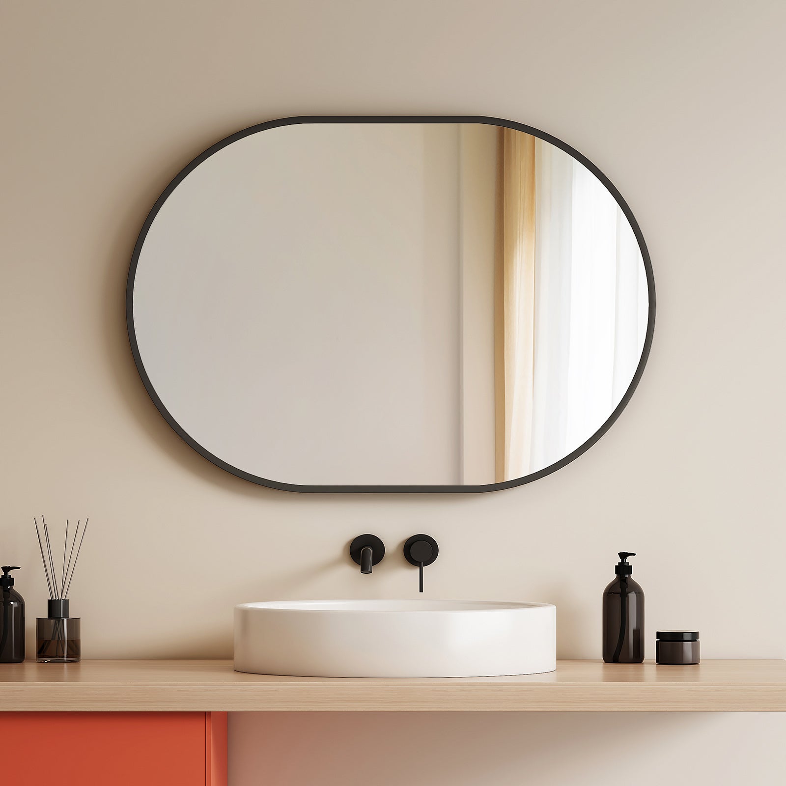Specchio Decorativo Da Parete Ovale Iridescente – 44,5x120 Cm, Moderno Arcobaleno Per Soggiorno, Ingresso E Camera Da Letto