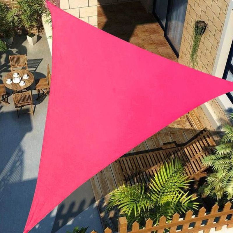 Toldo triangular impermeable para terraza o jardín, 3x3x3 m, color rosa.