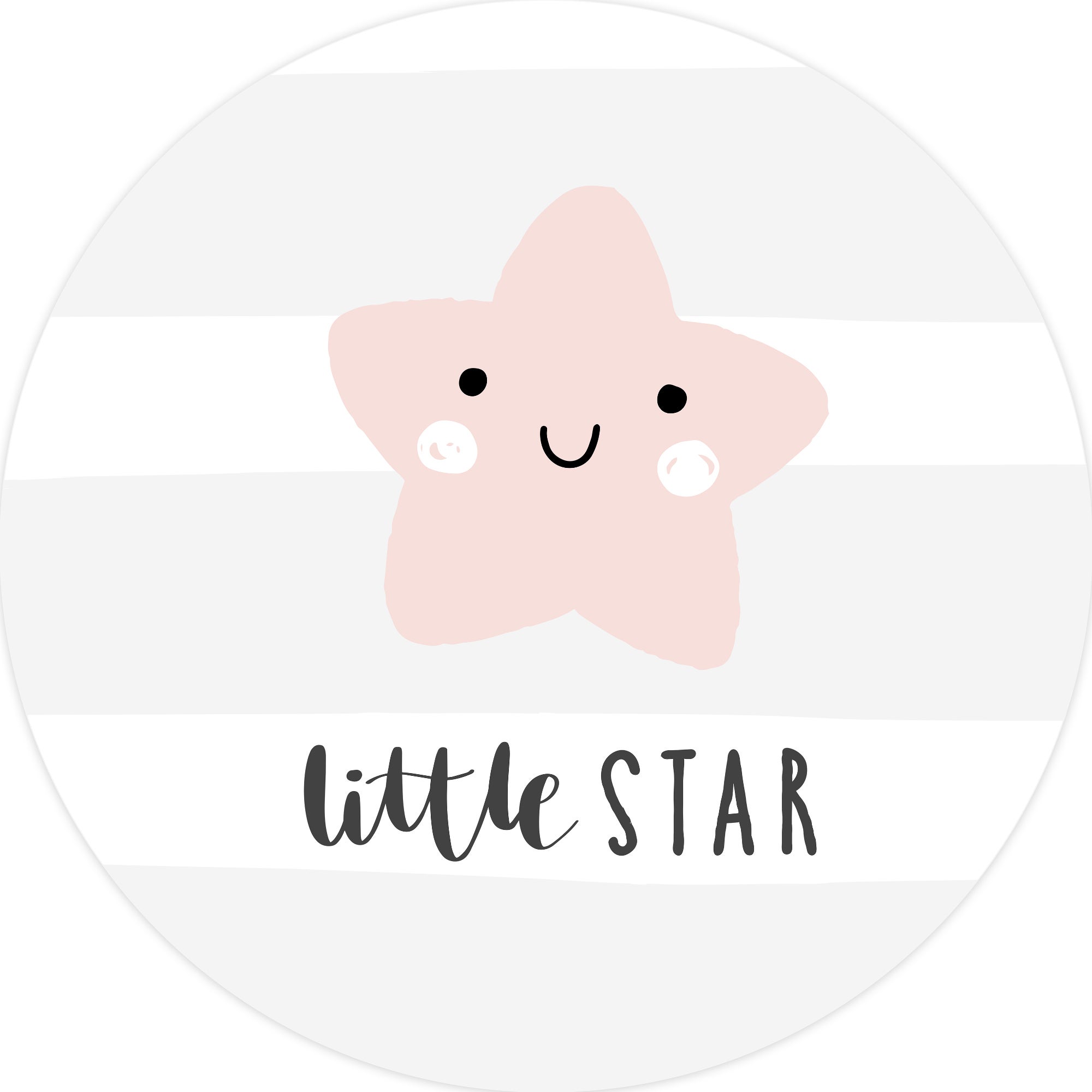 Dywan winylowy dla dzieci Little star [średnica] 120 cm - Antypoślizgowy PVC, winylowy do pokoju dziecięcego, trudnopalny i zmywalny.