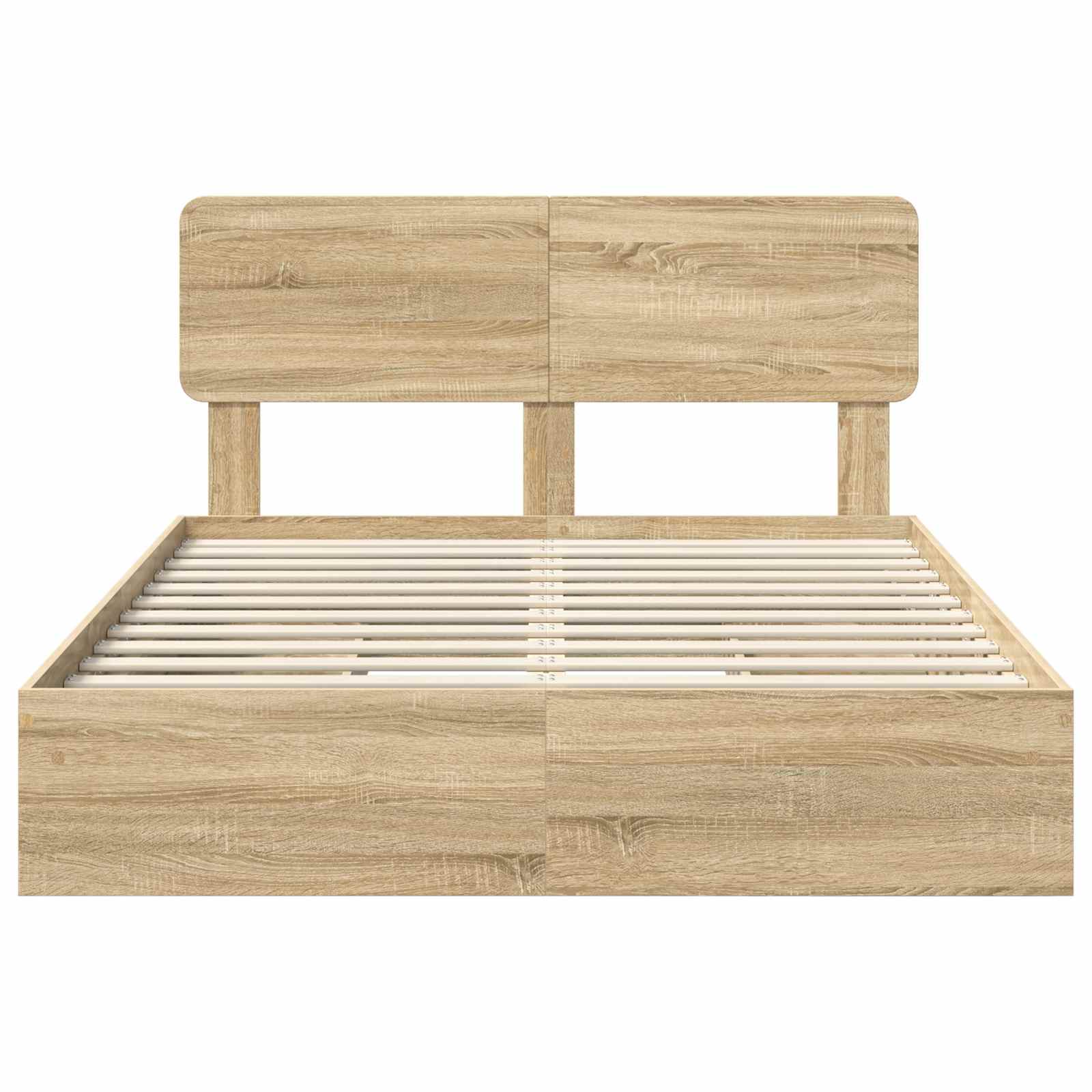 Lit de rangement chêne 140 x 200 cm panneau de bois - 8