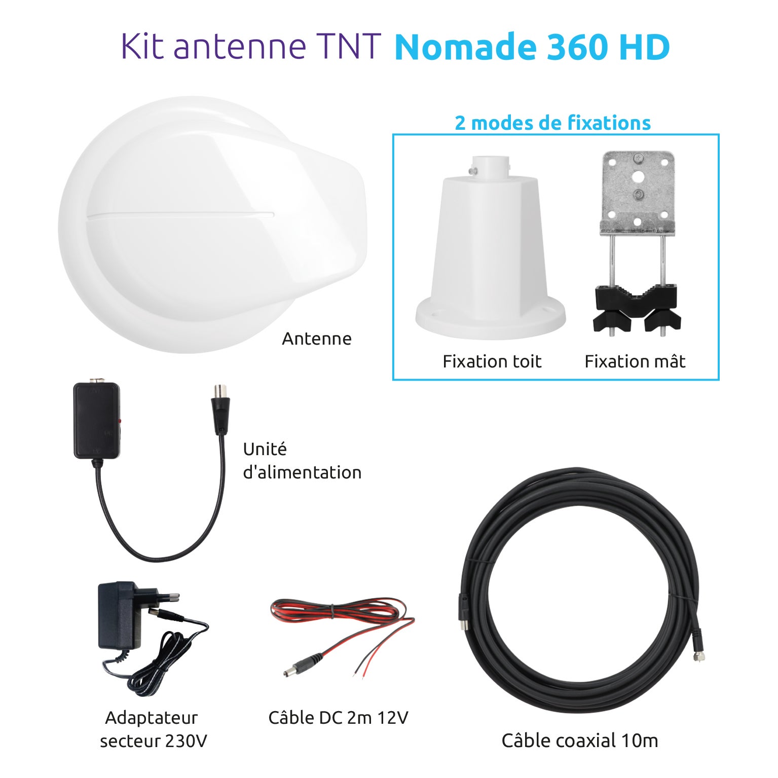 Kit antenne TNT Nomade 360 HD - 4