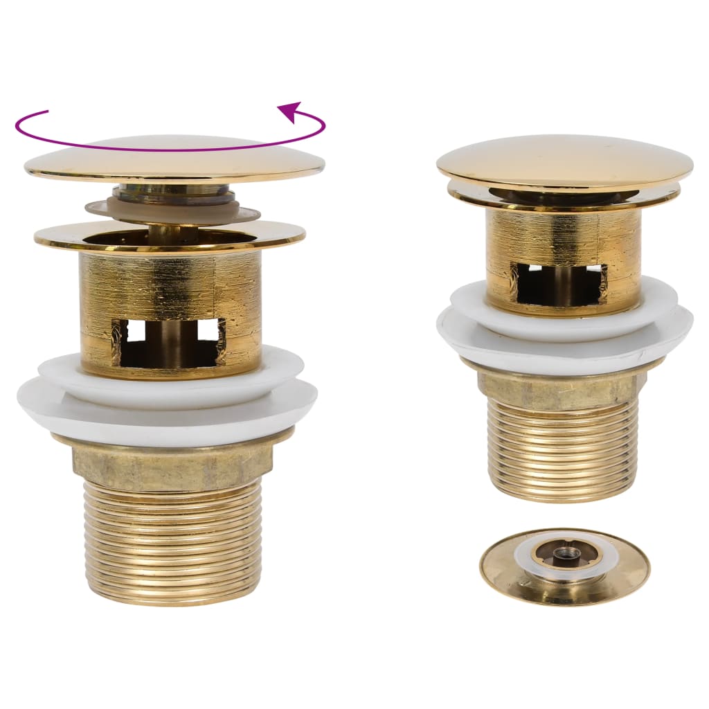 Tapón push-pull con función de rebosadero, dorado, 6,4 x 6,4 x 9,1 cm ...