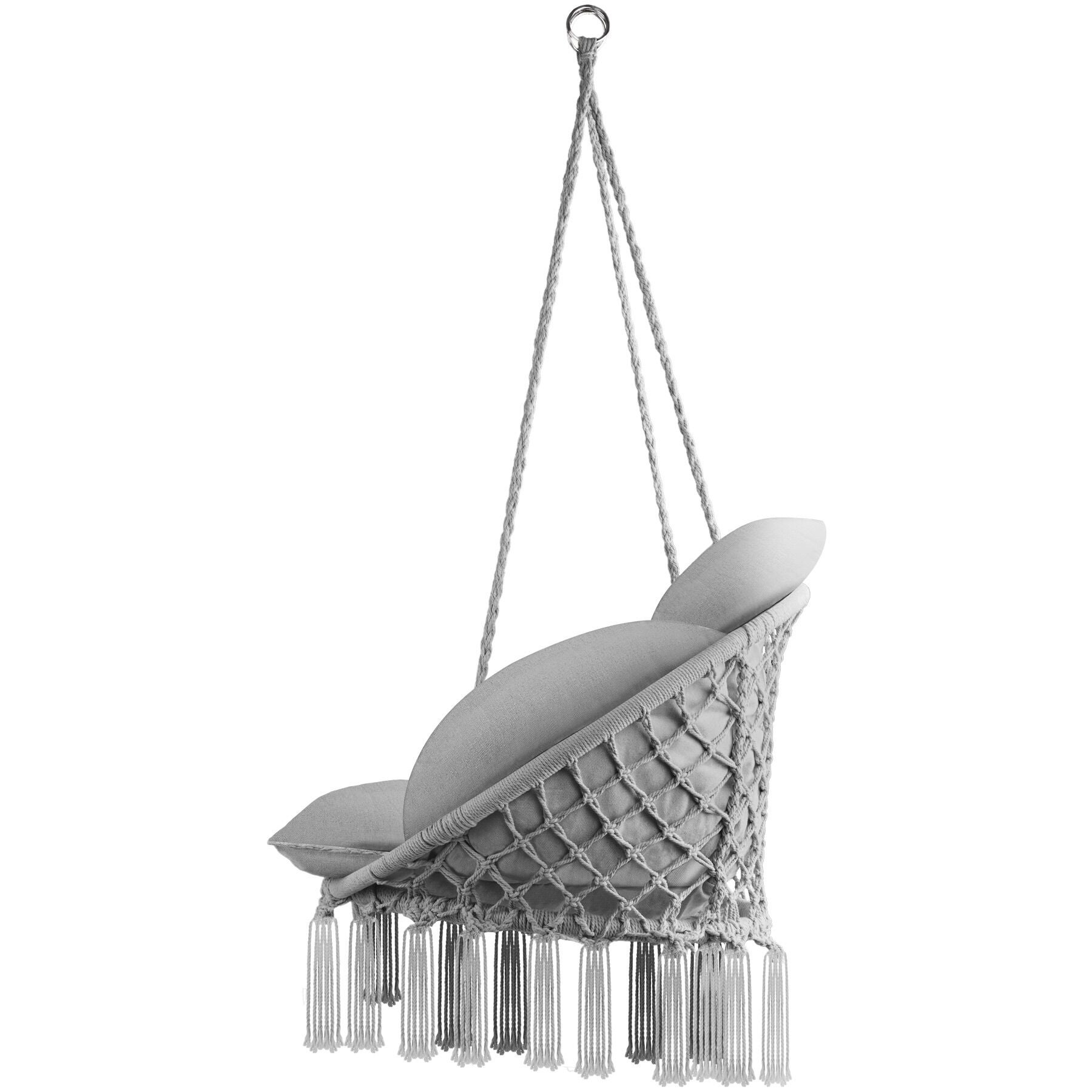 Tectake Fauteuil suspendu Samira - gris - 6