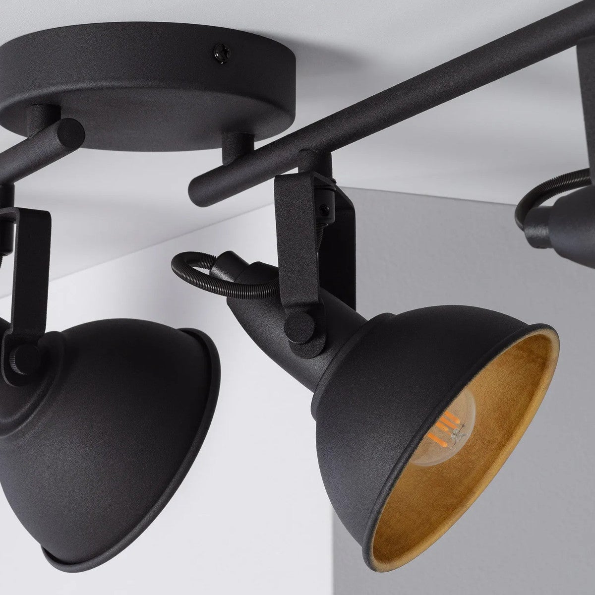 Lampa sufitowa wisząca Retro czarno-złota 4xE14x20W retro wym: 19 x 73 cm metal Abruzzo - 4