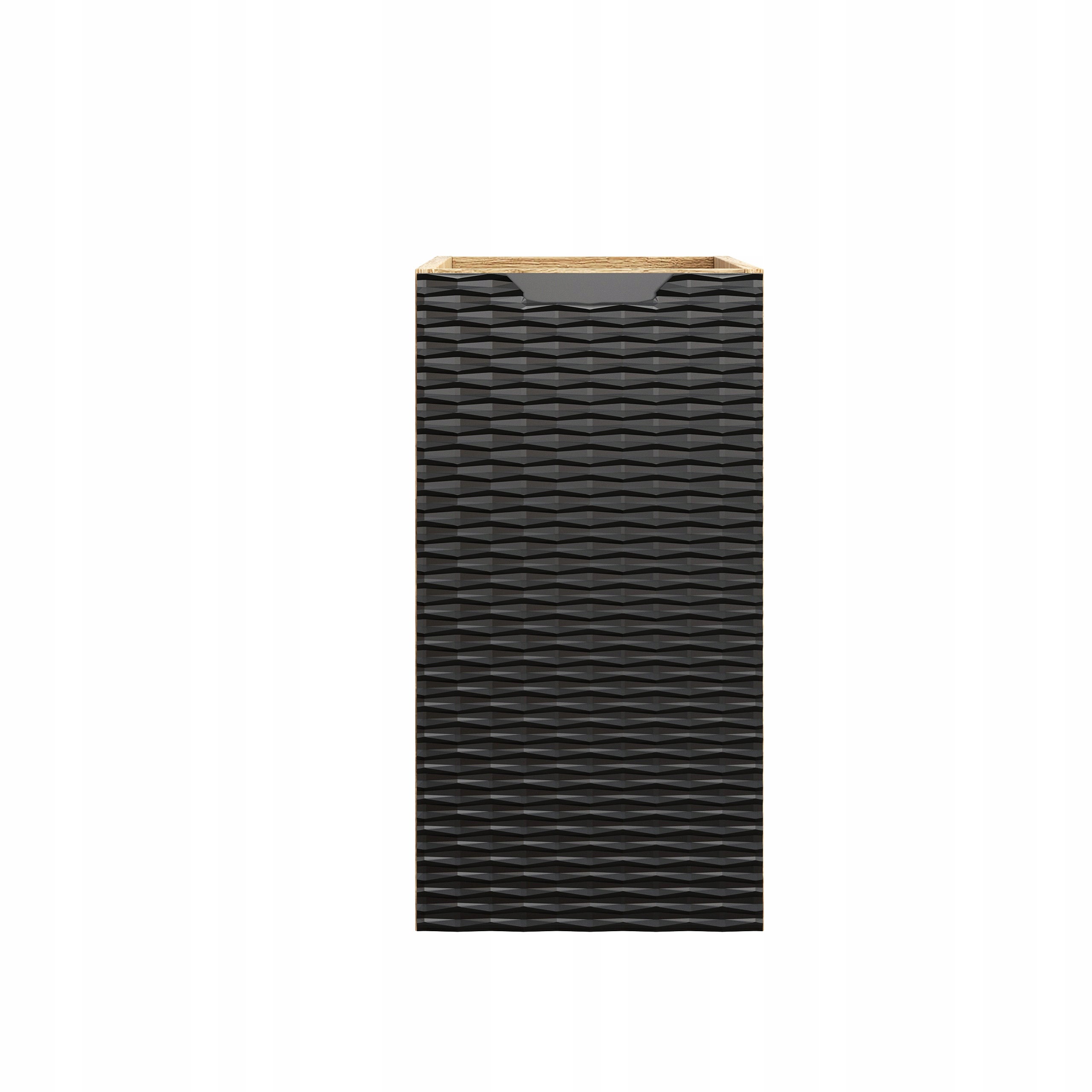Szafka łazienkowa OCEAN 30 cm czarna dąb olejowany front 3D MDF wisząca pod blat - 6