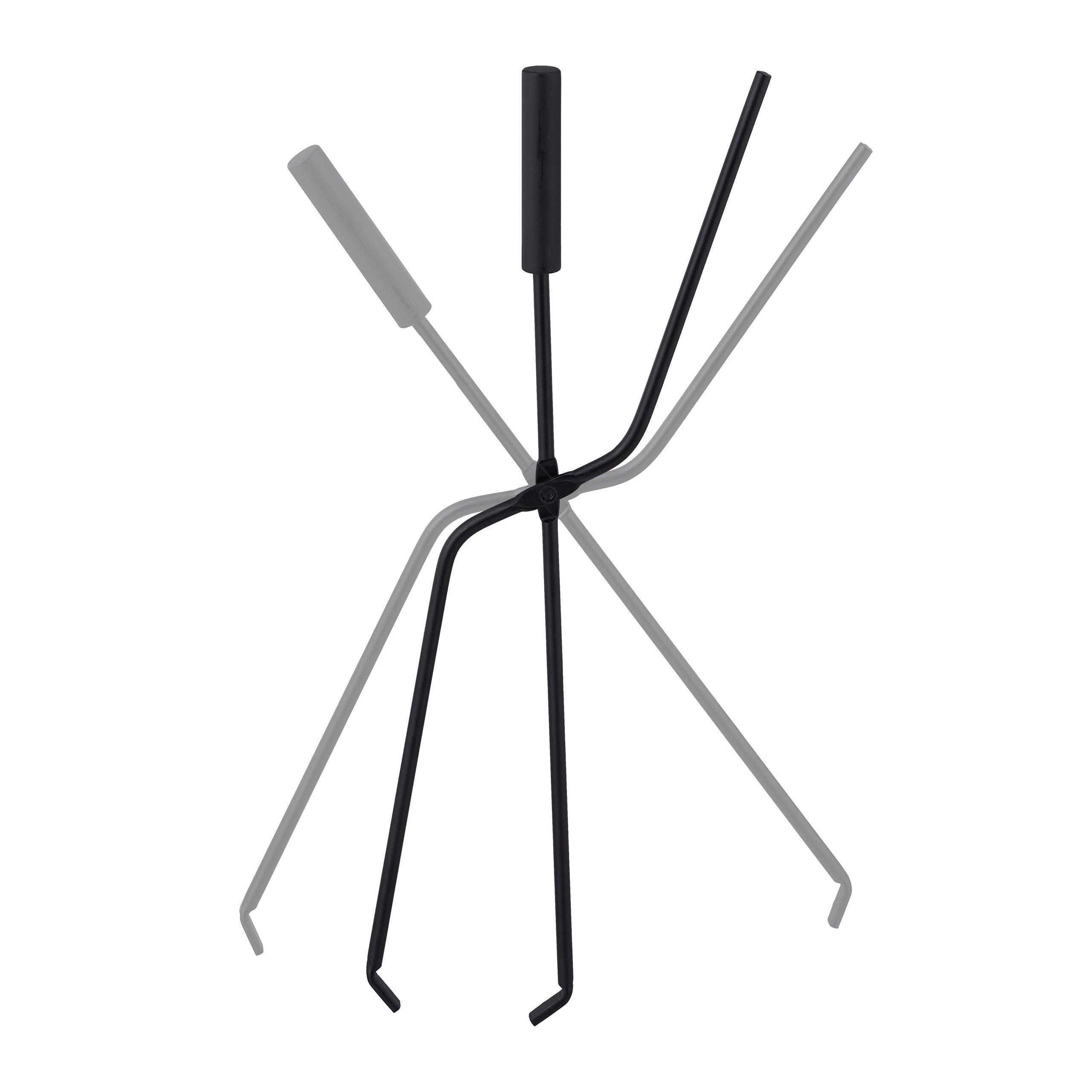 Serviteur de cheminée, moderne, 5 pièces : tisonnier, pelle à cendres, balai, pince et support, noir, Relaxdays - 7