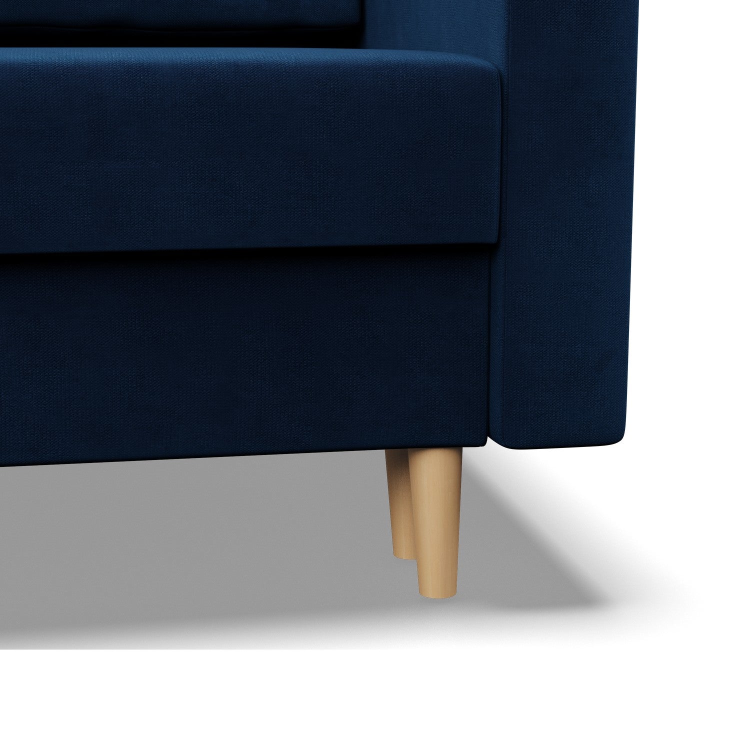 MEBLIGO | Canapé 2 places avec fonction sommeil | Coussin réversible | Blank | Bleu foncé | 92x92x152 - 7