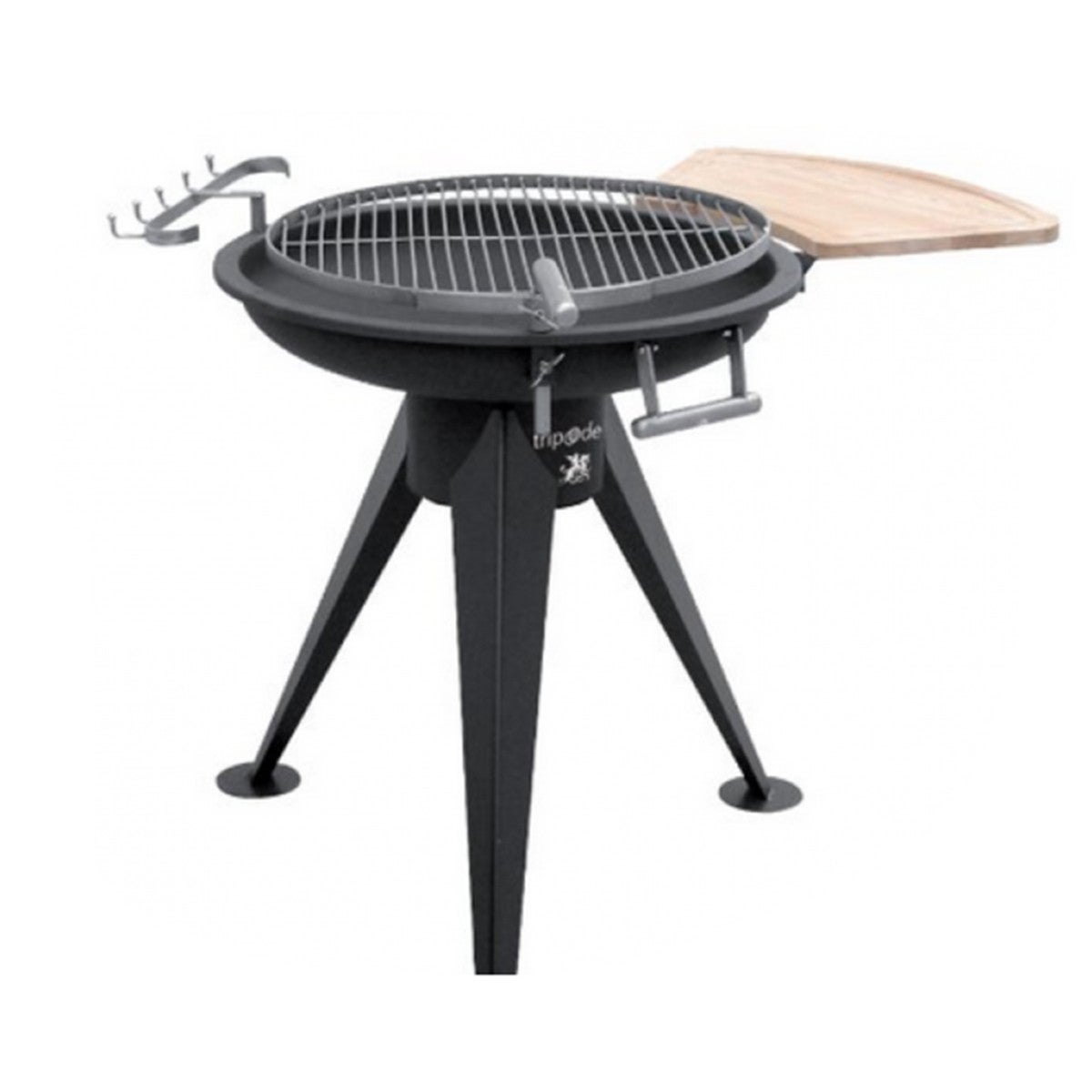Barbecue A Carbone Louisiana - Con Raccoglicenere, Tavolini Laterali E Ruote, Nero