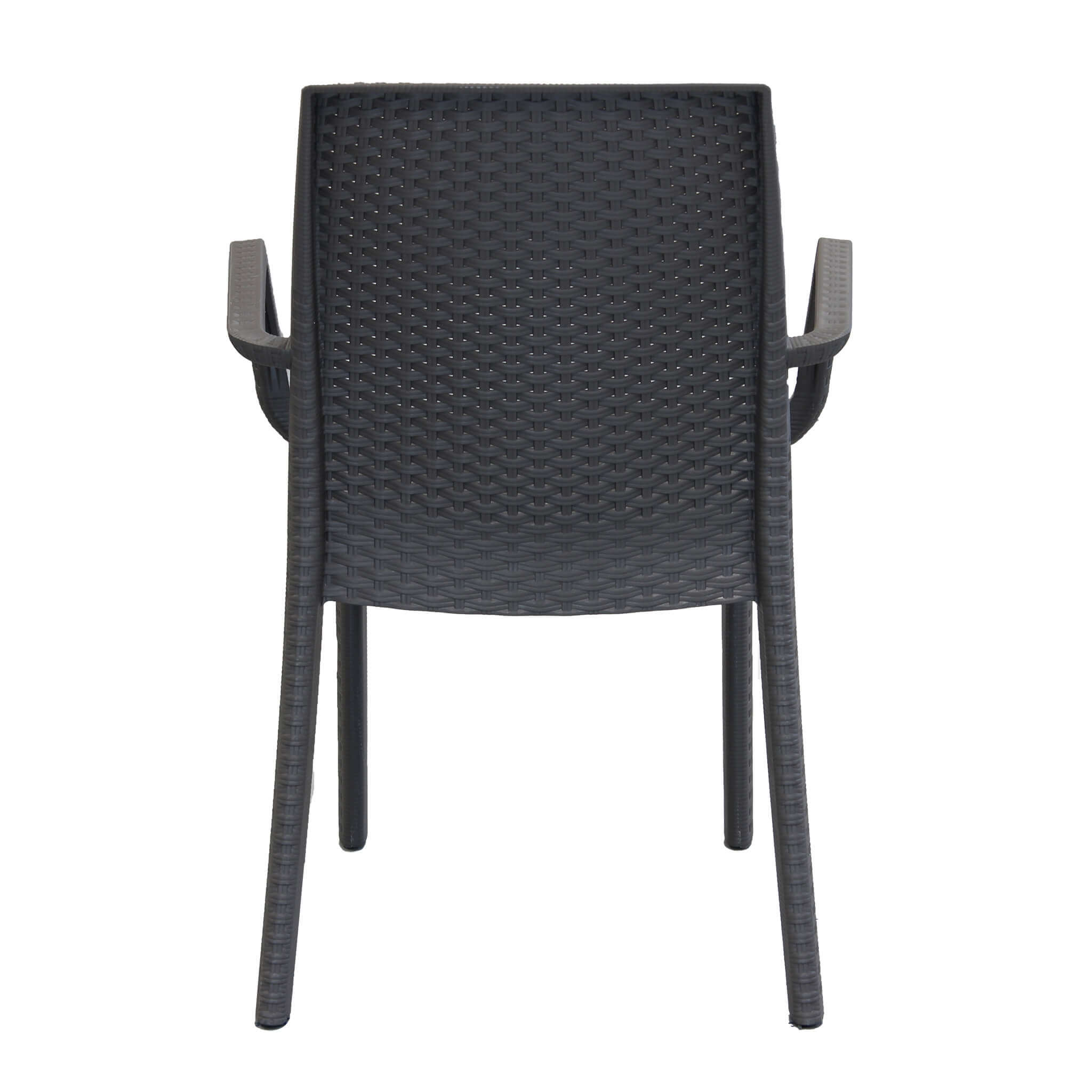 Sedia rattan impilabile braccioli giardino bar esterno Indiana BICA - Nero - 8