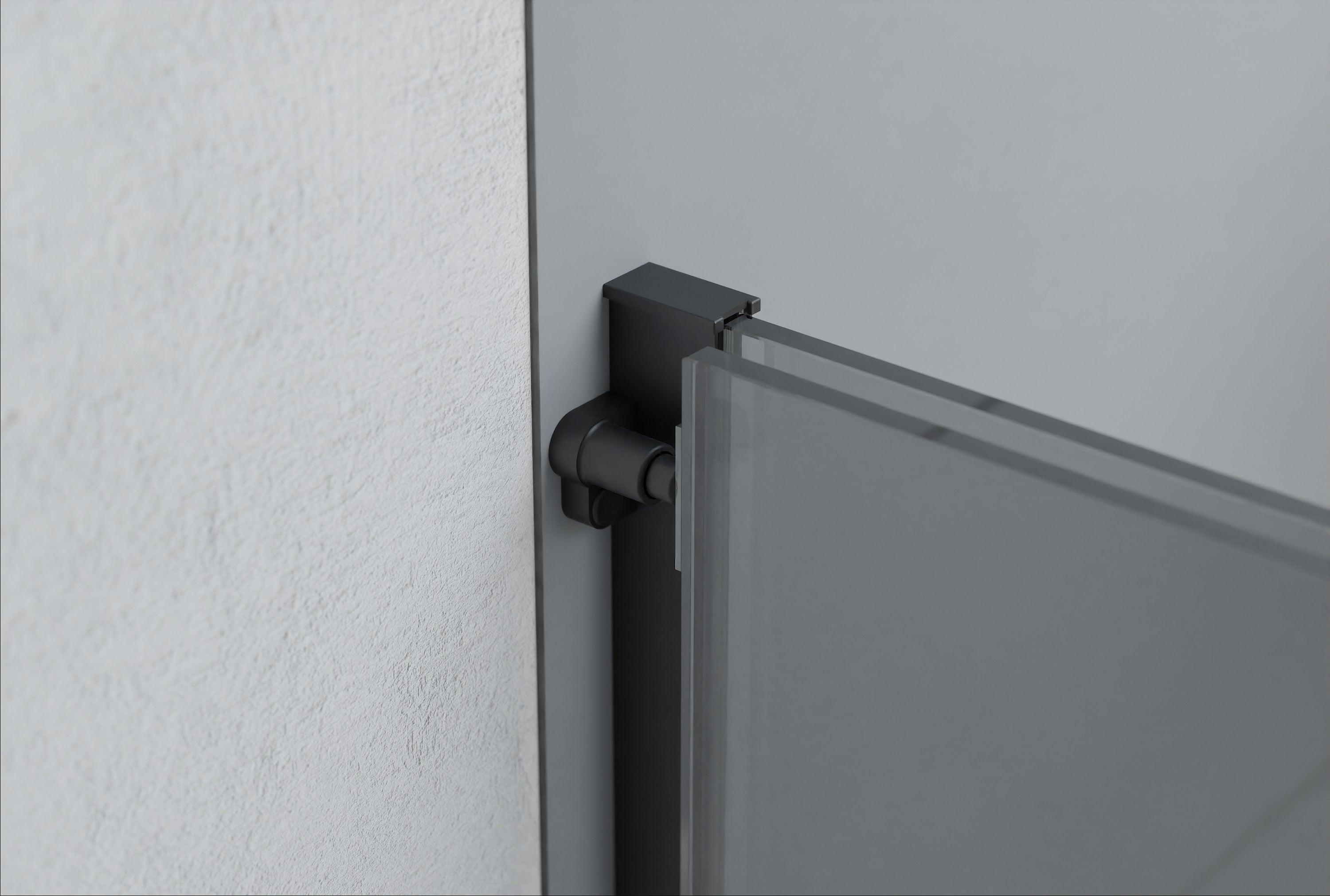 BERNSTEIN - Parete doccia walk-in vetro nero grigio opaco 8mm Cabina impermeabile Cabina doccia con porta scorrevole - NT101 - 195x160cm - 3