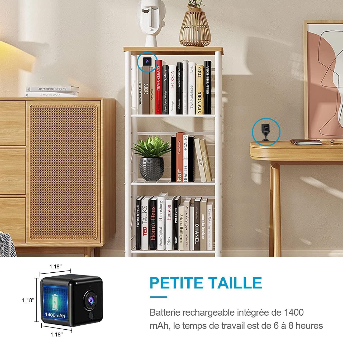 PVZLEXN Mini Caméra Espion WiFi 1080P Sans Fil - Caméra Cachée HD Invisible Pour Surveillance Intérieure/Extérieure