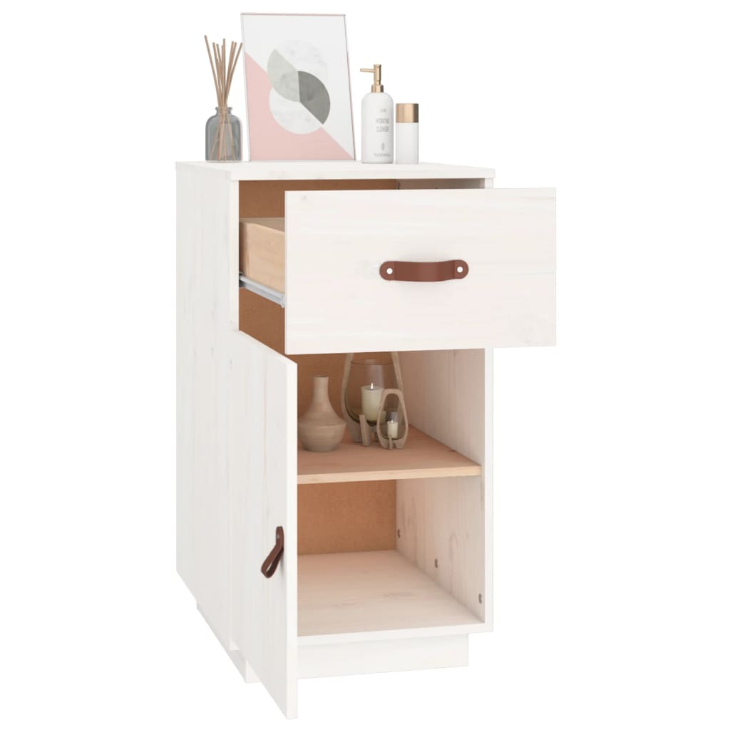 Armoire de bureau Blanc 40x50x75 cm Bois massif de pin vidaXL - 5