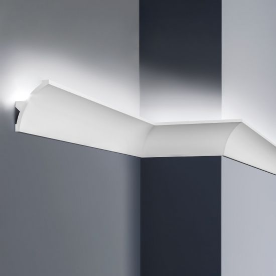 Modanatura 2m per led in duropolimero effetto luce indiretta 2000x80x60 mm - 2