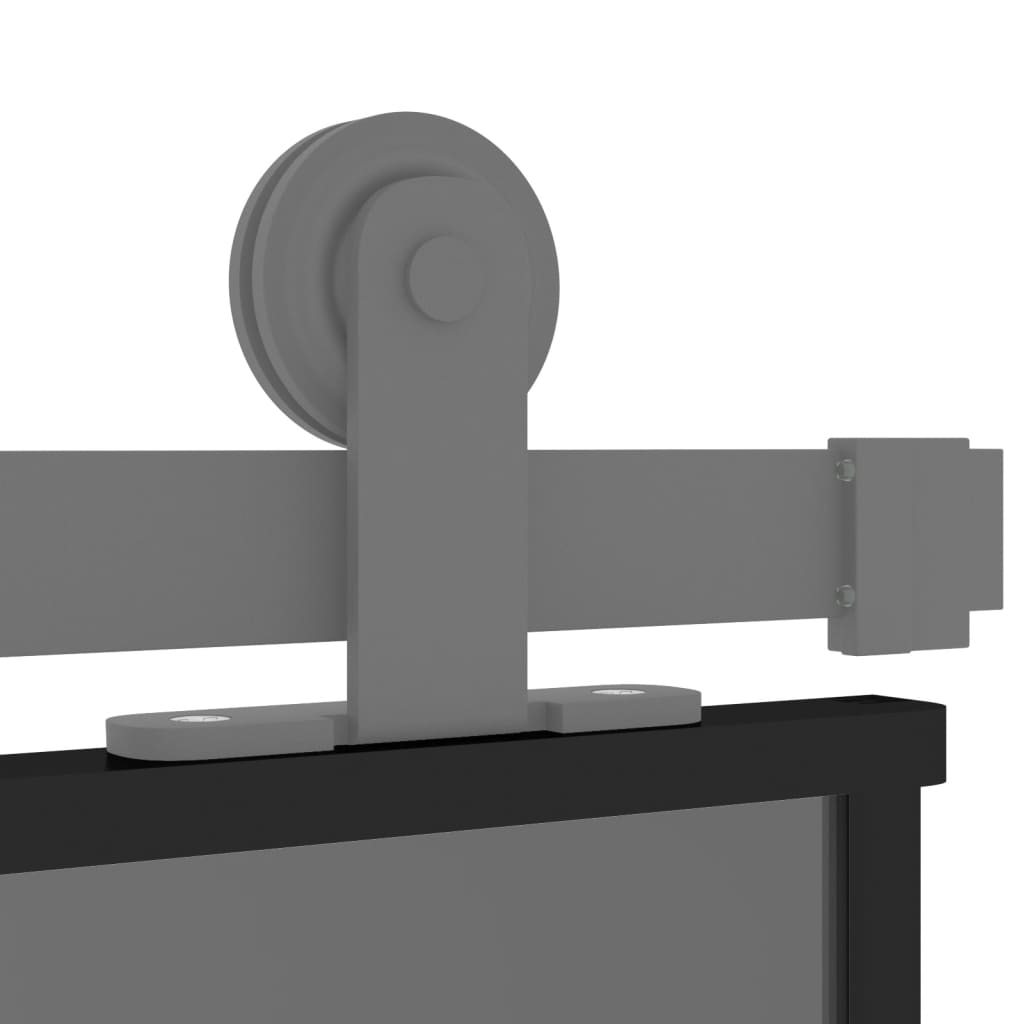 Puerta corredera | Puerta de la cocina vidrio templado y aluminio negra 90x205 cm CFW31214 - 7