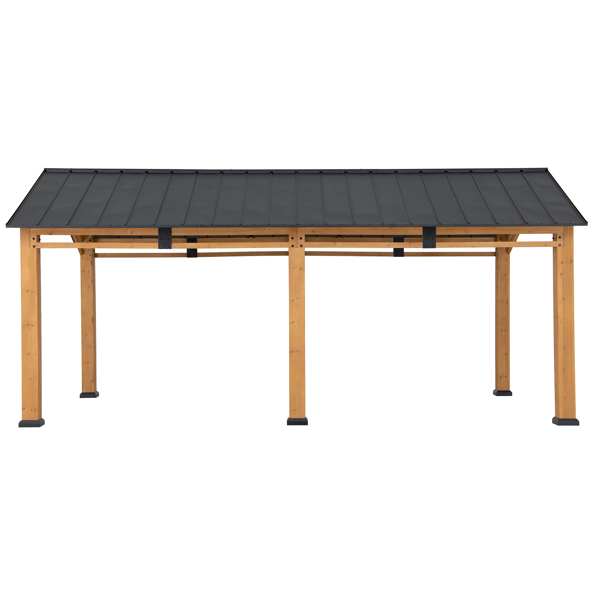 Carport en bois de cèdre DIRAN - 336 cm x 603 cm, anthracite - 10