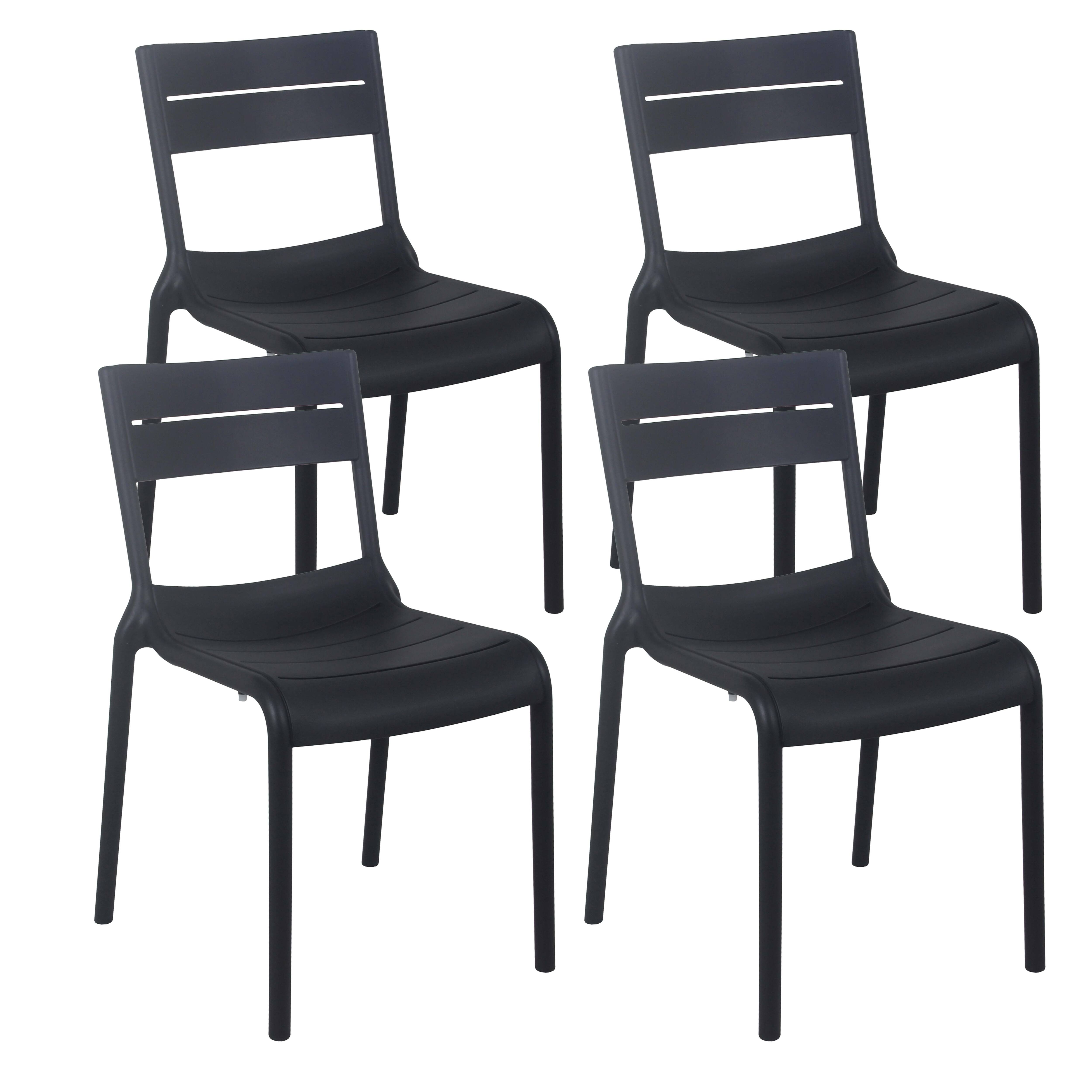 Chaise de jardin sans coussin Paname en Plastique Noir - 2