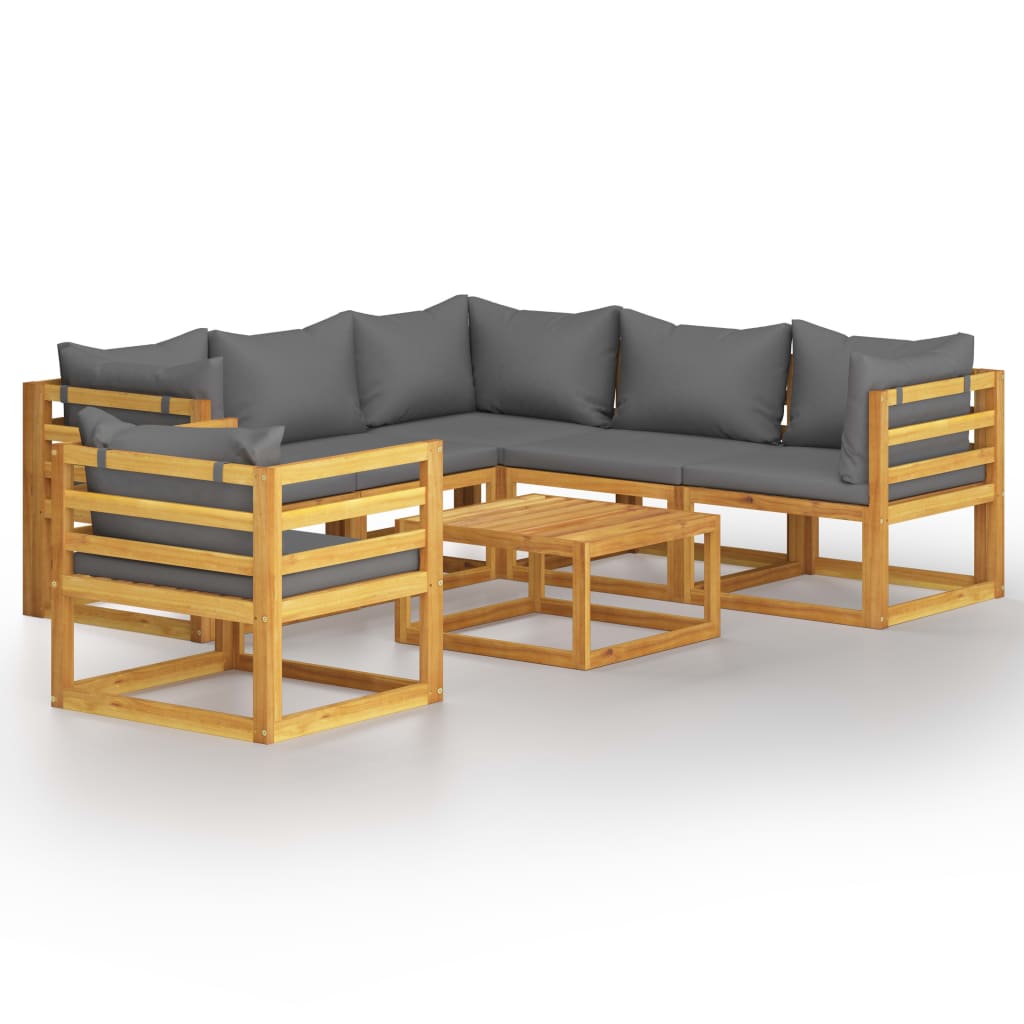 Salon bas de jardin en Bois Gris 6 personnes - 2