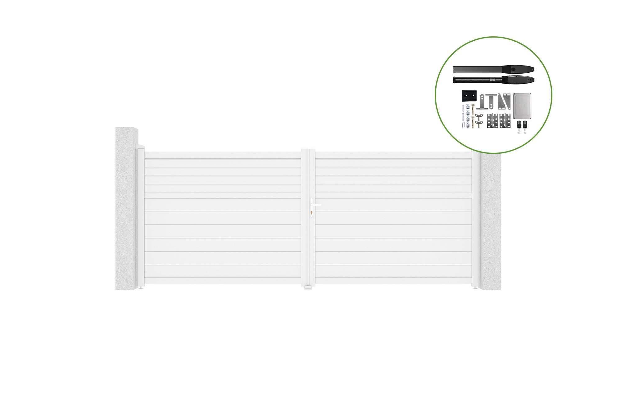 Brama skrzydłowa 4m CARPATIA wys. 160cm białe aluminium + napęd HICKER B200