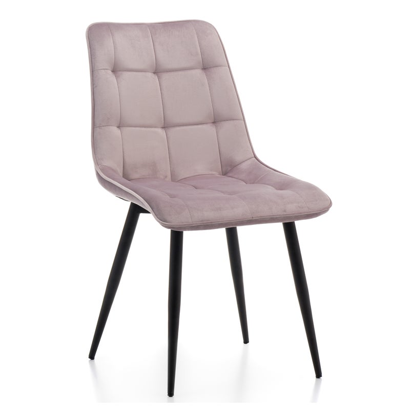 Krzesło tapicerowane welurowe CHIC velvet aksamit różowy
