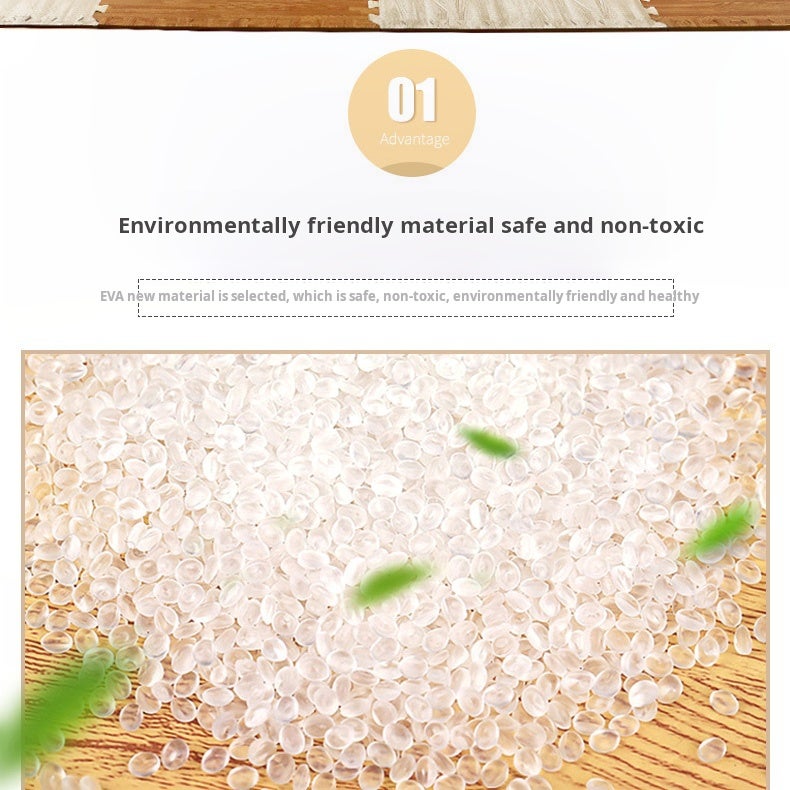 12 pièces de tapis de sol en mousse à grain de bois, tapis rampants épissés, 30*30 cm, blanc, adaptés aux salons et aux chambres - 2