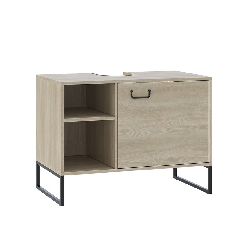 Vicco Szafka pod umywalkę Vionna, Dąb/czarny, 80 x 60 cm z 2 otwartymi przedziałami