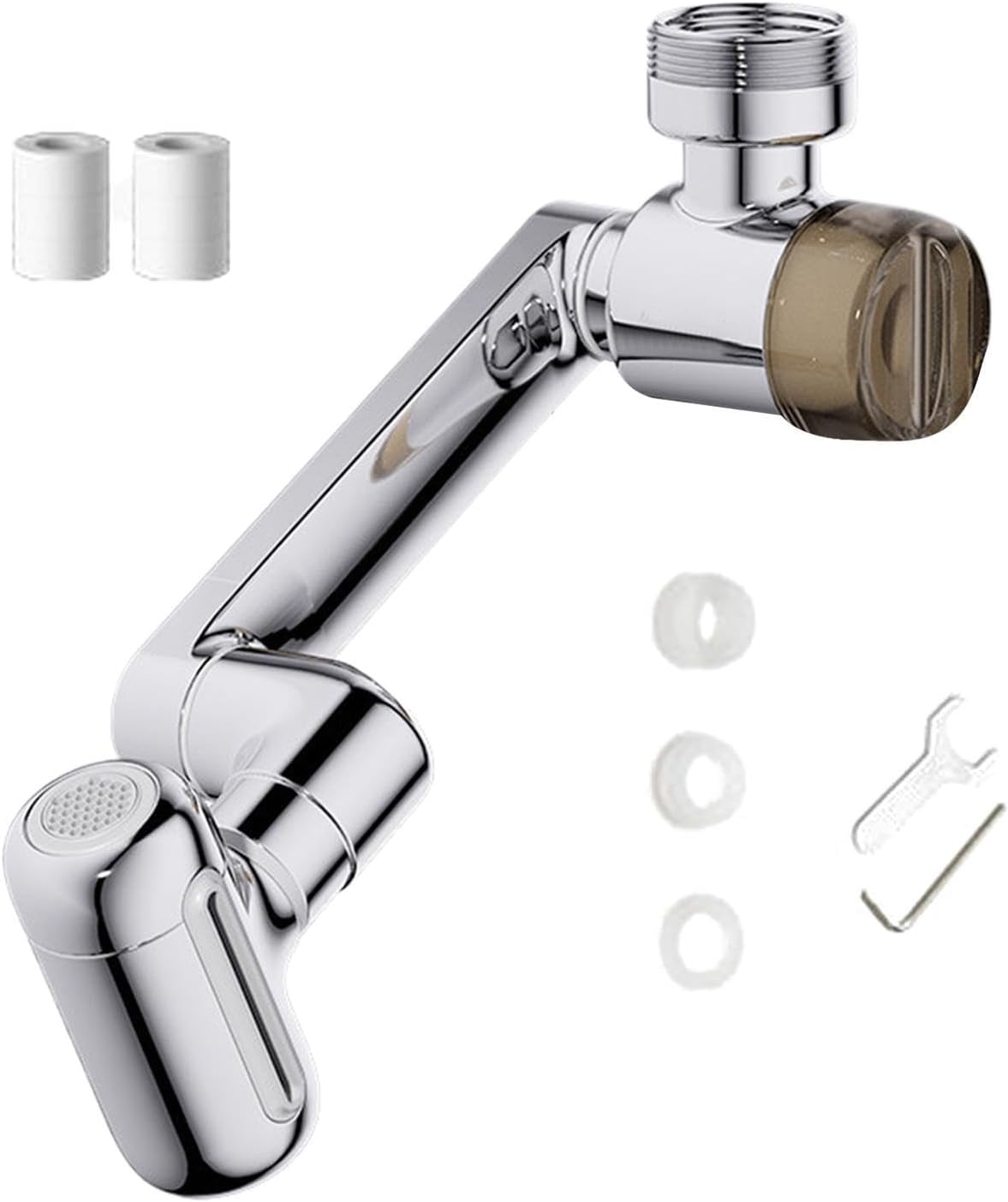 Aerator rotativ, braț robotizat, extensie, cap versatil, robinet reglabil pentru baie, cioc de scurgere, spălare, clătire, gargară, rufe