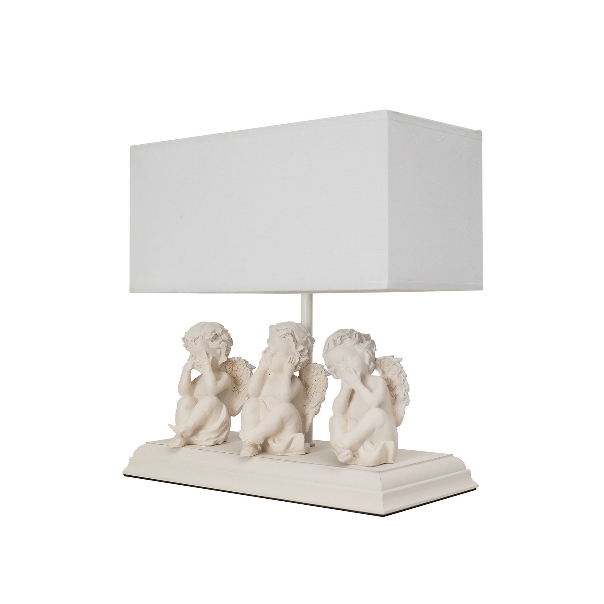 Lampe de chevet en forme d'anneau noir avec un ange