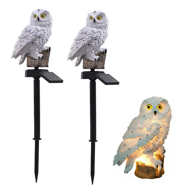 2 sztuki LED słoneczne światła trawnikowe papuga zwierzęta sowa światła ogrodowe wodoodporne światła dekoracyjne światła słoneczne