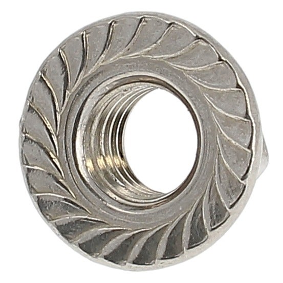 Lot De 25 écrous M5 à Embase Collerette Crantée - Inox A2 - Fixation Antivol - Neuf Sous Sachet