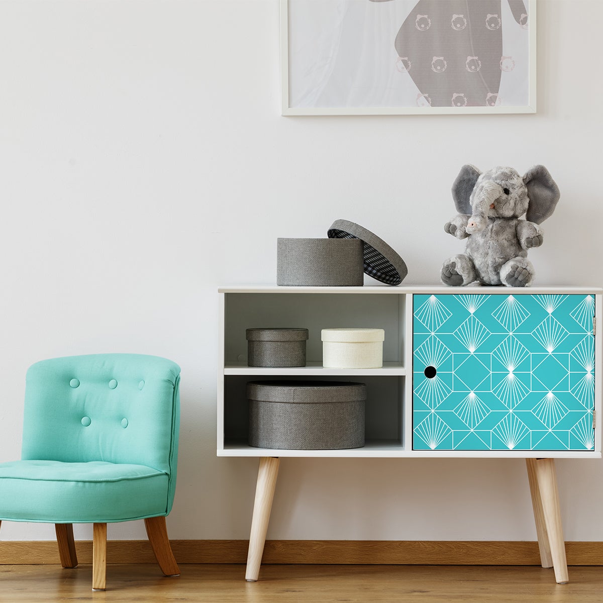 Vinilo muebles escandinavos jokum - adhesivo de pared - revestimiento sticker mural decorativo - 60x90cm - 3