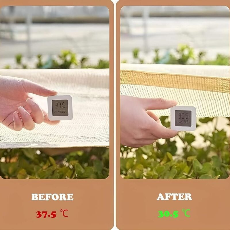 Voile d'ombrage 3mX4m, adaptée pour voile de terrasse, ombrage de pergola, voile d'ombrage de jardin, filet d'ombrage perforé - 3