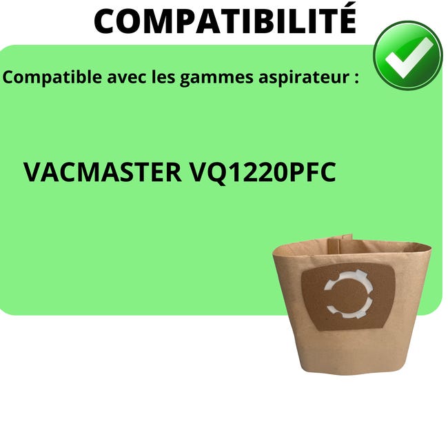 MisterVac 10 Sacs Aspirateur Compatibles Vacmaster VQ1220PFC - Filtration Multicouche