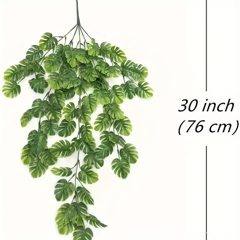 2 Piante Finte Appendere Felce Rampicante 80 Cm | UV Resistenti, Per Interni Ed Esterni