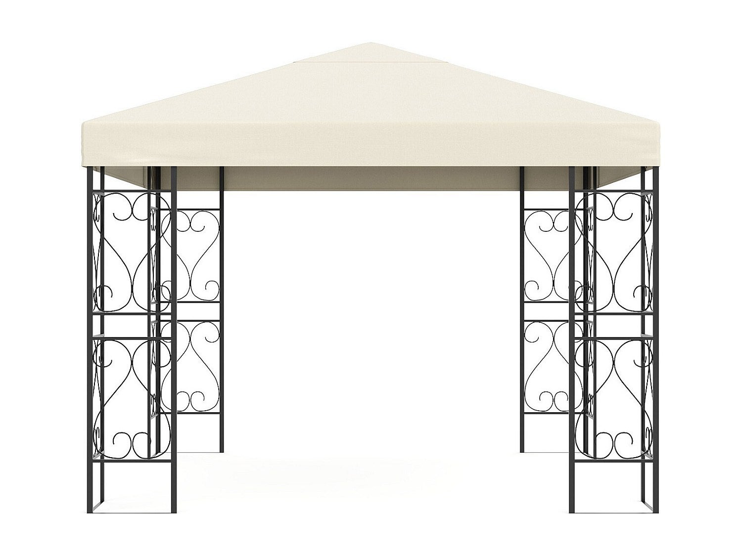 Tonnelle de jardin en métal façon fer forgé - 9 m² - Noir - FIDALA - 3