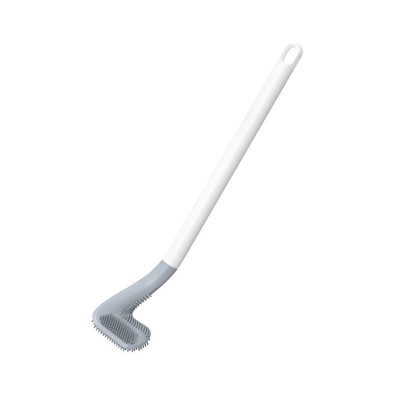 Szczotka do WC silikonowa golfowa, długa rączka, szczotka czyszcząca do montażu na ścianie, 41 cm (biała)