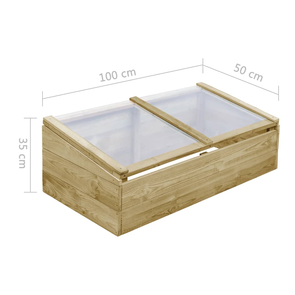 Serre Bois de pin imprégné 100x50x35 cm vidaXL - 3