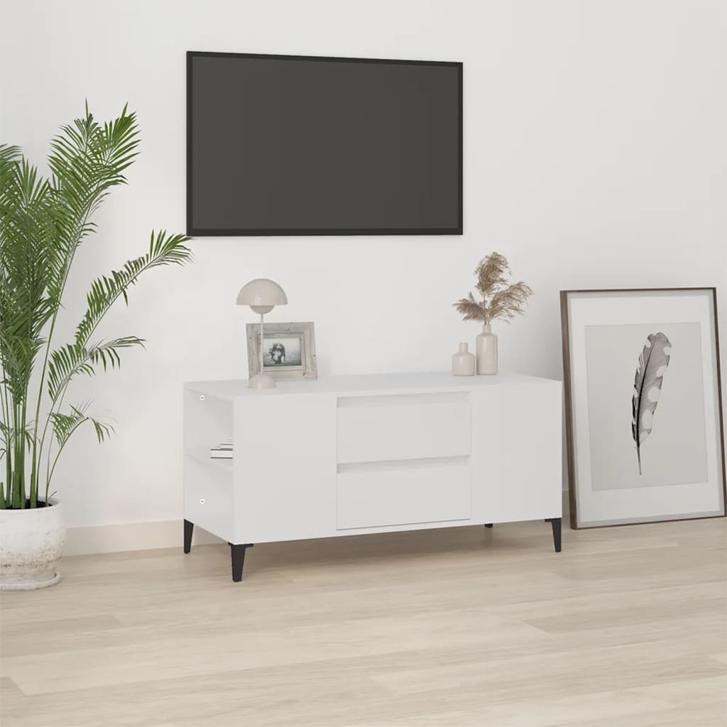 Szafka pod TV, biała, 102x44,5x50 cm, materiał drewnopochodny vidaXL