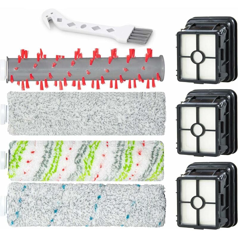 Kit Brosse Et Filtres Compatible Bissell CrossWave OmniForce 3912N/4046 - 2 Rouleaux + 2 Filtres + Outil Nettoyage