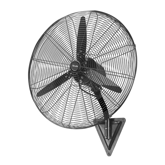 Fácula - Ventilador de parede preto Aura 200 W | 3 pás de alumínio | Oscilação | 3 velocidades | Motor de alumínio