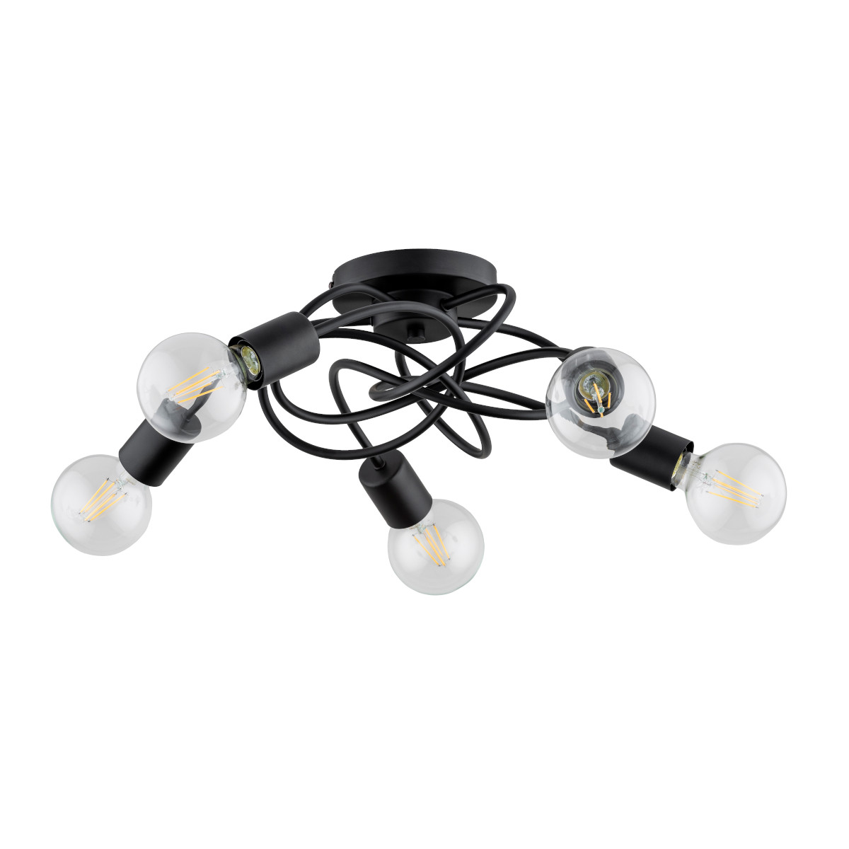 Lampa sufitowa Maxis czarna 5xE27x15W wym: 20 x 51 x 51 cm metal Alfa
