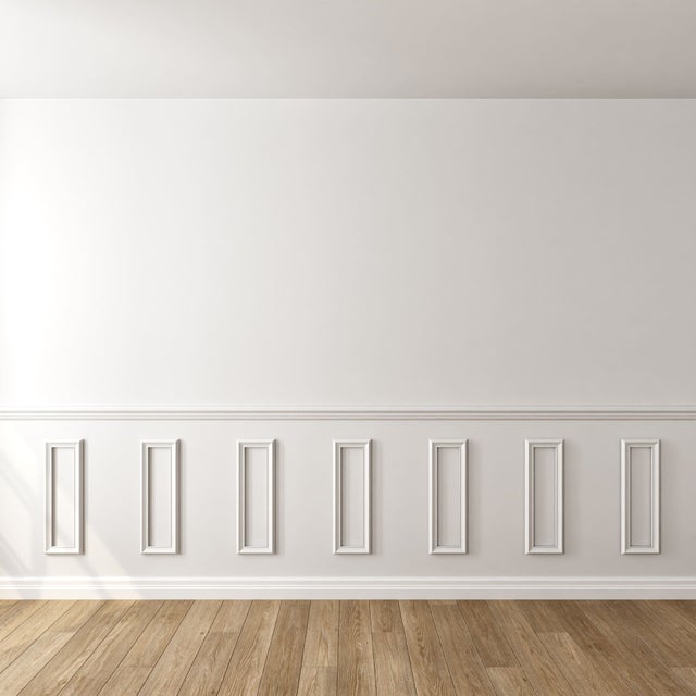 Kit de Moulures Murales Classiques en Bois FSC - Installation Facile, Longueur 180-300cm