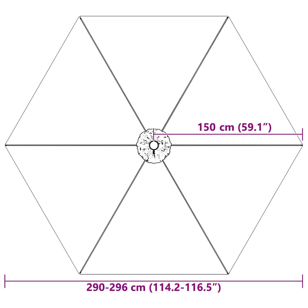 Maison Exclusive - Telo di Ricambio per Ombrellone Talpa 300 cm - 8