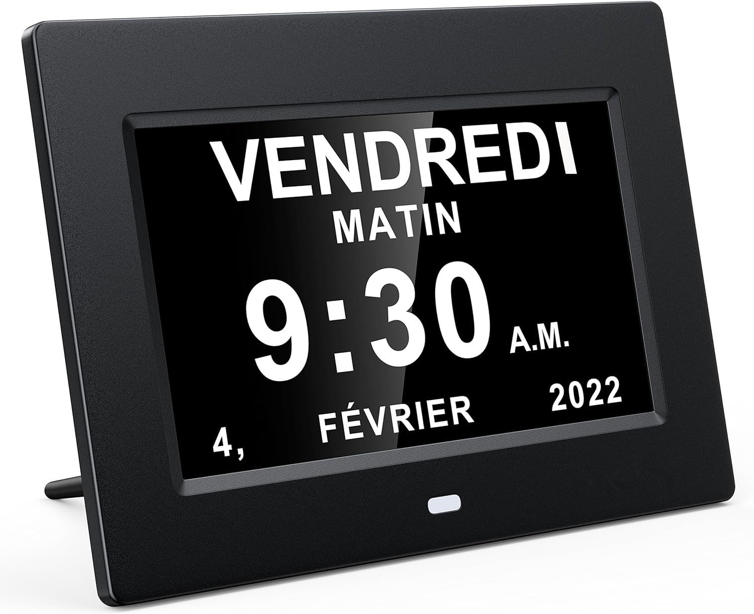 Horloge Numérique Calendrier 7 Pouces LEMNOI - Idéale Alzheimer & Personnes Âgées (Blanc)