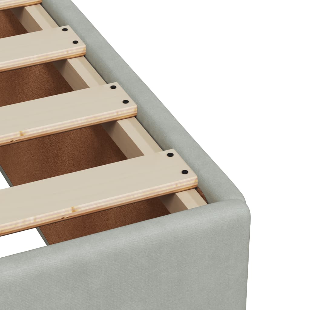 Cadre de lit sans matelas en velours gris clair pour la chambre, 160 × 200 cm - 7