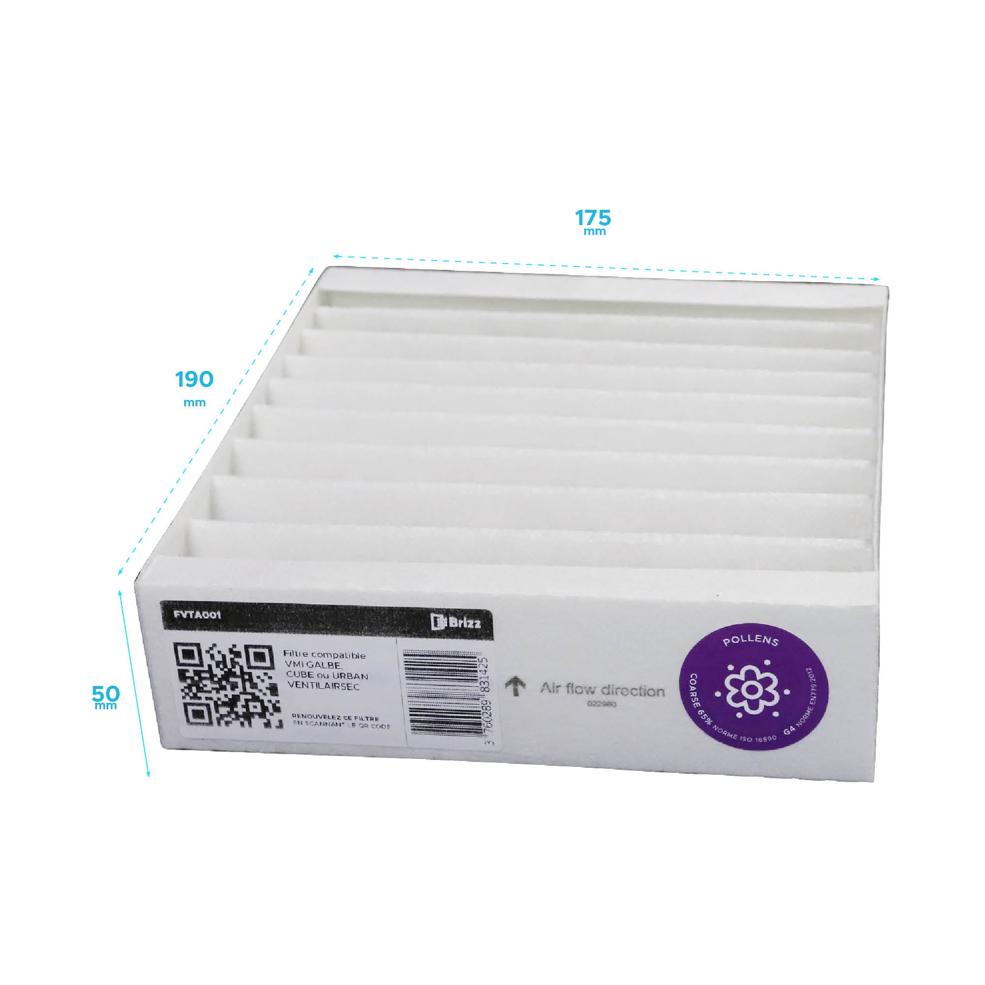 Filtre compatible VMI GALBE, CUBE OU URBAN VENTILAIRSEC - 3