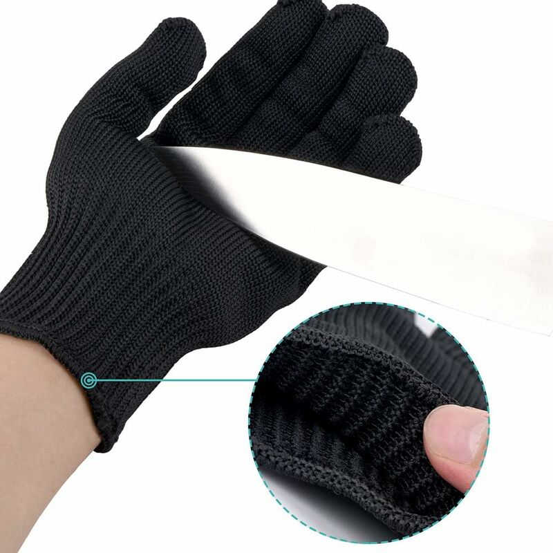 Gants de sécurité pour homme en fils de kevlar et en acier inoxydable - Noir - 3