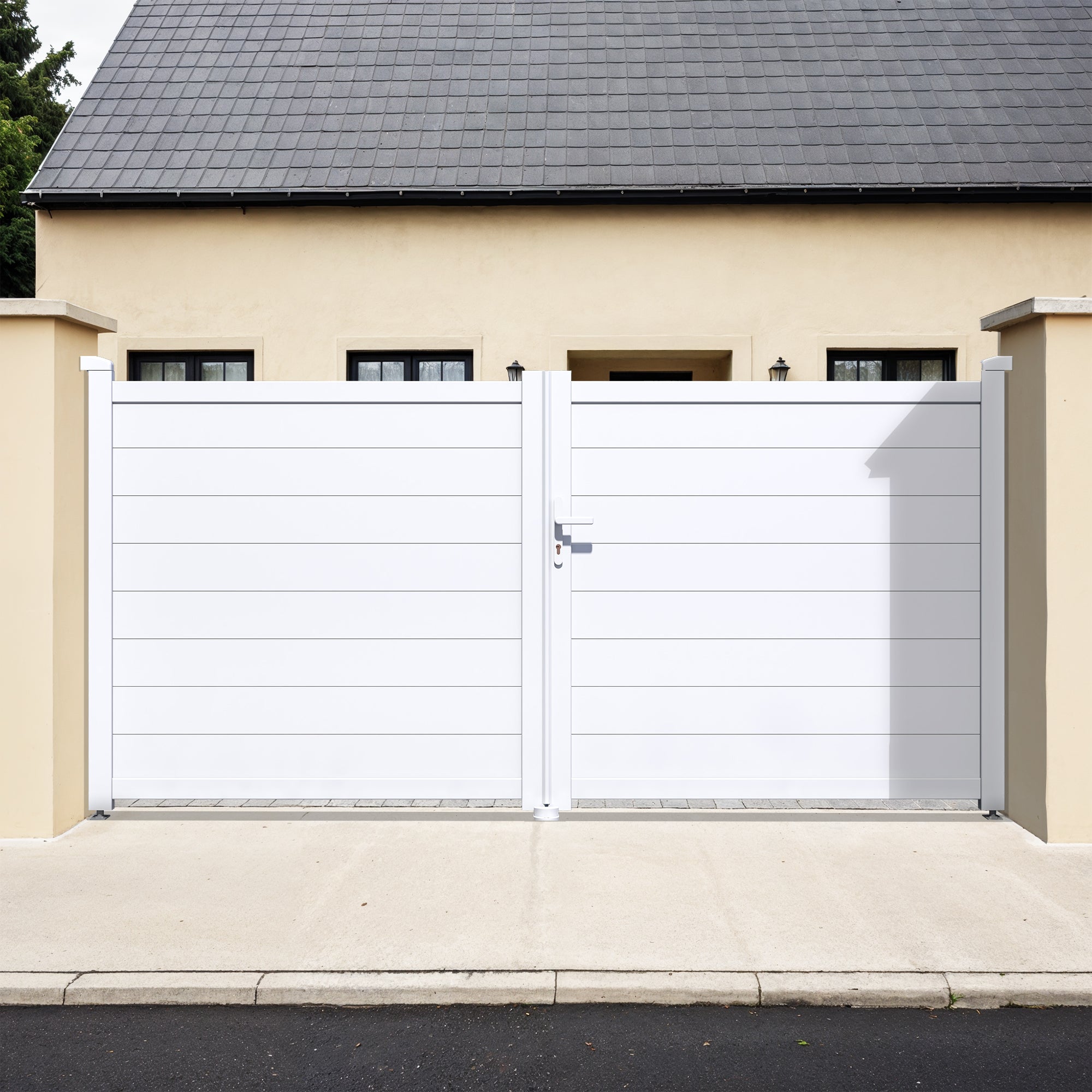 Brama aluminiowa dwuskrzydłowa 3m EIGER 300B140 Biała
