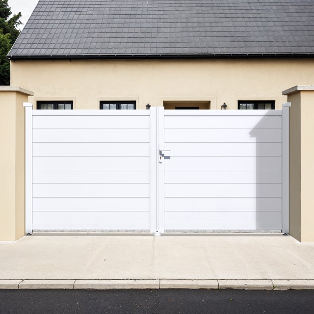 Portail battant 3m EIGER H.140cm blanc aluminium