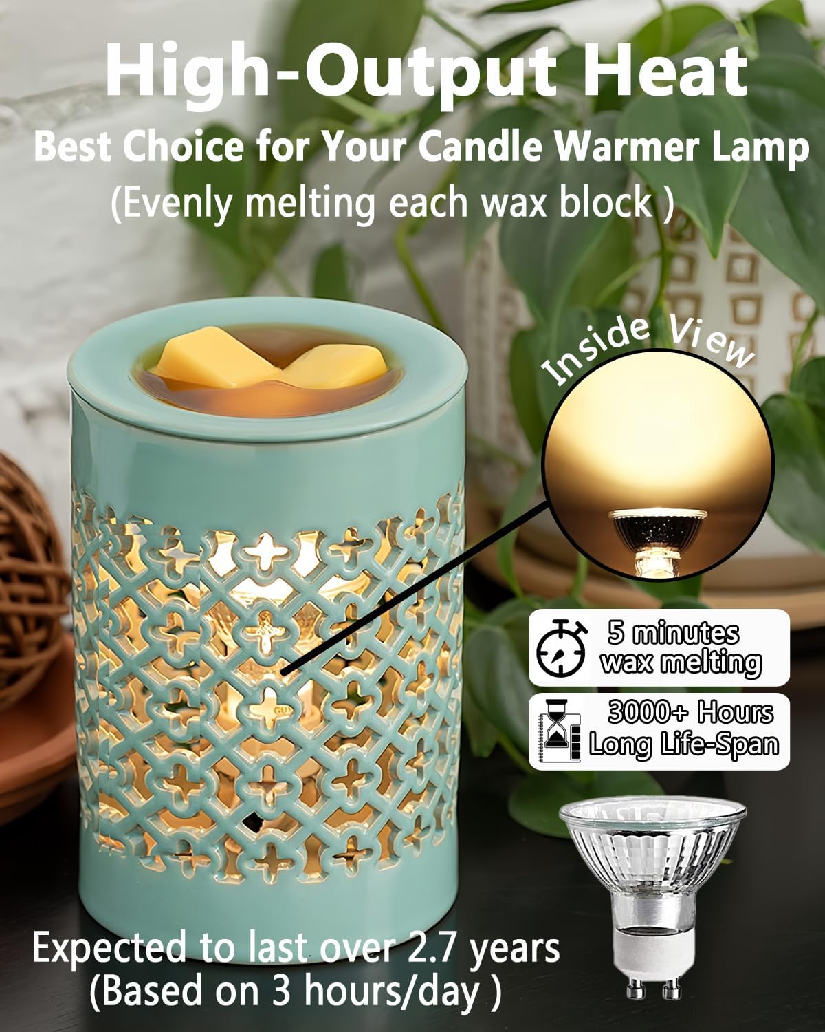 (Confezione da 3 lampadine di ricambio bianco caldo da 35 W), attacco GU10, lampadine alogene da 110 V, perle alogene a bassa tensione - 2